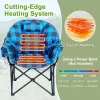 Heated Oversized Camping Chair,3-Level Heat Back&Seat,Portable Foldable Heavy-Duty Moon Chair for Lawn Patio Picnic,Custom