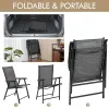 Metal Frame Folding Patio Dining Chairs with Armrests & Backrest for Lawn Garden Poolside, Custom