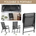 Metal Frame Folding Patio Dining Chairs with Armrests & Backrest for Lawn Garden Poolside, Custom