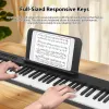 88-Key Foldable Electronic Piano Portable Electric Keyboard MIDI USB BT Connectivity Rechargeable with Music Stand/Piano Bag/Sus