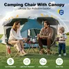 Portable Folding Camping Chair with Canopy Shade UV 600D Oxford for Outdoor Beach Picnic Fishing, Custom