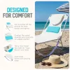 Comfort Reclining Chaise Lounge with Chest Support, Foldable & Portable for Beach Lawn Patio, Custom