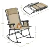 Zero Gravity Rocker Folding Lounge Chair w/ Cupholder & Pillow Ergonomic Lawn Patio Rest , Custom