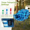 Heated Oversized Camping Chair,3-Level Heat Back&Seat,Portable Foldable Heavy-Duty Moon Chair for Lawn Patio Picnic,Custom