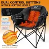 Oversized Heated Camping Lounge Chair 3 Heat Levels Portable Folding Moon Saucer for Patio Outdoors, Custom