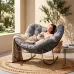 Oversized Papasan Rocking Chair with Thick Cushion for Balcony Living Room Patio Outdoor Indoor, Custom