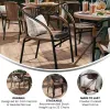 Stackable Rattan Chairs Curved Back Cross Bracing Indoor Outdoor Patio Custom