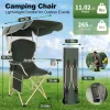 Portable Folding Camping Chair with Canopy Shade UV 600D Oxford for Outdoor Beach Picnic Fishing, Custom