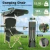 Portable Folding Camping Chair with Canopy Shade UV 600D Oxford for Outdoor Beach Picnic Fishing, Custom