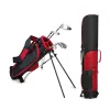5PCS Kids Club Set Alloy Junior Wood Iron and Putter Club Training Set with Stand Bag Headcovers for Beginner Boys and Girls