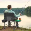 Heavy Duty Oversized Camping Chair 500LB Padded Back Arm Cup Holder Cooler Bag Foldable Beach Outdoor Fishing Garden, Custom