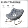 Oversized Papasan Rocking Chair with Thick Cushion for Balcony Living Room Patio Outdoor Indoor, Custom