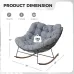 Oversized Papasan Rocking Chair with Thick Cushion for Balcony Living Room Patio Outdoor Indoor, Custom
