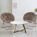 Comfy Saucer Chair Folding Faux Fur Accent Chair Metal Frame Bedroom Living Room Reading Moon Chair, Custom