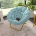 Oversized Saucer Chair Folding Faux Fur Cushion Metal Frame 38in 300lbs Capacity No Assembly Required, Custom