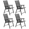 Metal Frame Folding Patio Dining Chairs with Armrests & Backrest for Lawn Garden Poolside, Custom