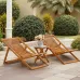 3-Piece Acacia Wood Patio Set Adjustable Foldable Chaise Lounge Chairs & Side Coffee Table for Pool Beach Backyard, Custom