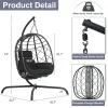 Egg Chair with Stand Rattan Swing Hammock Indoor Outdoor 400lbs Thickened Cushion Bedroom Balcony Garden, Custom