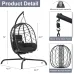 Egg Chair with Stand Rattan Swing Hammock Indoor Outdoor 400lbs Thickened Cushion Bedroom Balcony Garden, Custom