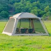 Outdoor Camping Mosquito Nets Tents 6-15 Person Rainproof Silver Glue Sunscreen Beach Picnic Sunshade Canopy Camping Equipment