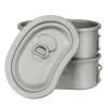 Lixada Outdoor Camping Titanium Canteen Set 380ml 750ml Hanging Pot Outdoor Canteen Bowl Home Picnic Backpacking