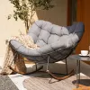 Oversized Papasan Rocking Chair with Thick Cushion for Balcony Living Room Patio Outdoor Indoor, Custom