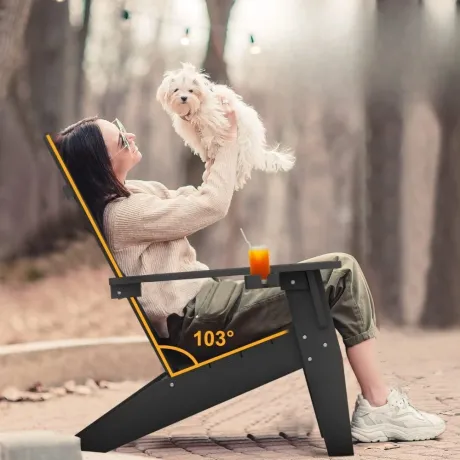 Modern Adirondack Chair Weather Resistant Cup Holder Oversize Plastic Fire Pit Outdoor Patio Garden Seating,Custom