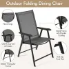 Metal Frame Folding Patio Dining Chairs with Armrests & Backrest for Lawn Garden Poolside, Custom