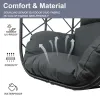 Egg Chair with Stand Rattan Swing Hammock Indoor Outdoor 400lbs Thickened Cushion Bedroom Balcony Garden, Custom
