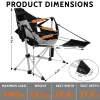 Oversized Aluminum Hammock Chair w/ Footrest Folding Adjustable Back Seat Lightweight Rocking Camp Outdoor Patio Custom