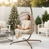 Hanging Egg Chair Stand Indoor Outdoor Rattan Swing Hammock Cushion 350lbs Patio Lawn Balcony Bedroom, Custom