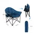 Oversized Padded Moon Round Camping Chair Folding Cup Holder Carry Bag Heavy Duty Outdoor, Custom