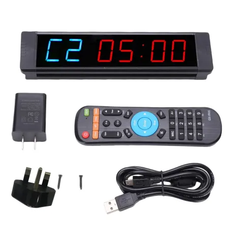 Gym Timer Gym Timer Clock 6 Digits Digital Display Workout Interval Timer Countdown Up Stopwatch for Home Fitness 12/24 Hours