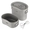 Lixada Outdoor Camping Titanium Canteen Set 380ml 750ml Hanging Pot Outdoor Canteen Bowl Home Picnic Backpacking
