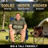 500LBS Oversized Folding Camping Chairs 2 Pack Hard Armrest Wide Seat Cup Holder Side Pocket Beach Sports, Custom