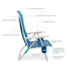 Portable Anti-Rust Marine Grade Aluminum Frame Folding Beach Chair 300lb Padded Backpack Straps 8lb Breathable Outdoor Custom