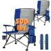 500LBS Oversized Folding Camping Chairs 2 Pack Hard Armrest Wide Seat Cup Holder Side Pocket Beach Sports, Custom