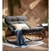 Metal Rocker Chair with Thick Cushion Comfy Modern Indoor Outdoor Living Room Porch Backyard, Custom