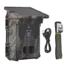 30MP 2K Solar Panel Hunting Camera Infrared Night Vision Monitoring Wildlife Trap Trail Camera Video Photo Recorder Cam