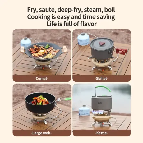 Camping Gas Stove High Pressured Hiking Burner 16000W BRS-201 Windshield Butane Gas Burner With Pizeo Ignition for Traveling