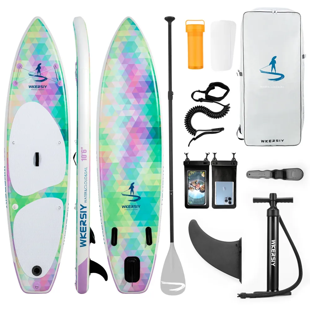 3.2M Inflatable Stand Up Paddle Board SUP Board with Removable Fin for Adults/ Kids