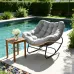 Oversized Wicker Rocking Chair 450LBS Heavy Duty Papasan Egg Cushion E-Coated Frame Rocker Patio Balcony Garden, Custom