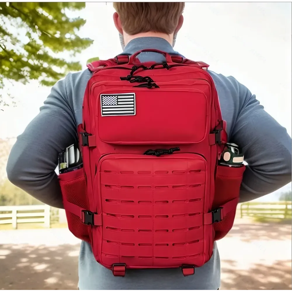 25L/45L Tactical Backpack Outdoor for Women/men Laser Cut Molle Hiking 3Day pack School Bag Gym Rucksack with Dual Cup Holder