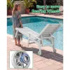 5-Level Adjustable Outdoor Chaise Lounge with Cup Holders Wheels All-Weather for Patio Beach Deck, Custom