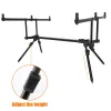 Adjustable Retractable Carp Fishing Rod Stand Holder Fishing Pole Pod Stand with 3 Fishing Bite Alarms 3 Fishing Bait Swinger
