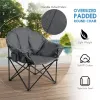 Portable Folding Camping Chair Padded Saucer Seat Cup Holder Carry Bag Outdoor Lawn Trip, Custom