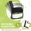 3 Piece Patio Bistro Set Rocking Chairs Cushions Table Porch Poolside Balcony Yard Custom
