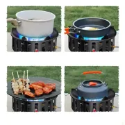 7-Core High-Power Camping Stove 19800W Portable Windproof Gas Burner with Electronic Ignition for Hiking And Travel