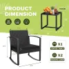 3 Piece Patio Bistro Set Rocking Chairs Cushions Table Porch Poolside Balcony Yard Custom