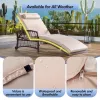 5-Position Reclining Chaise Lounge Set Rattan Wicker Chairs Wheels Cushions Patio Pool, Custom